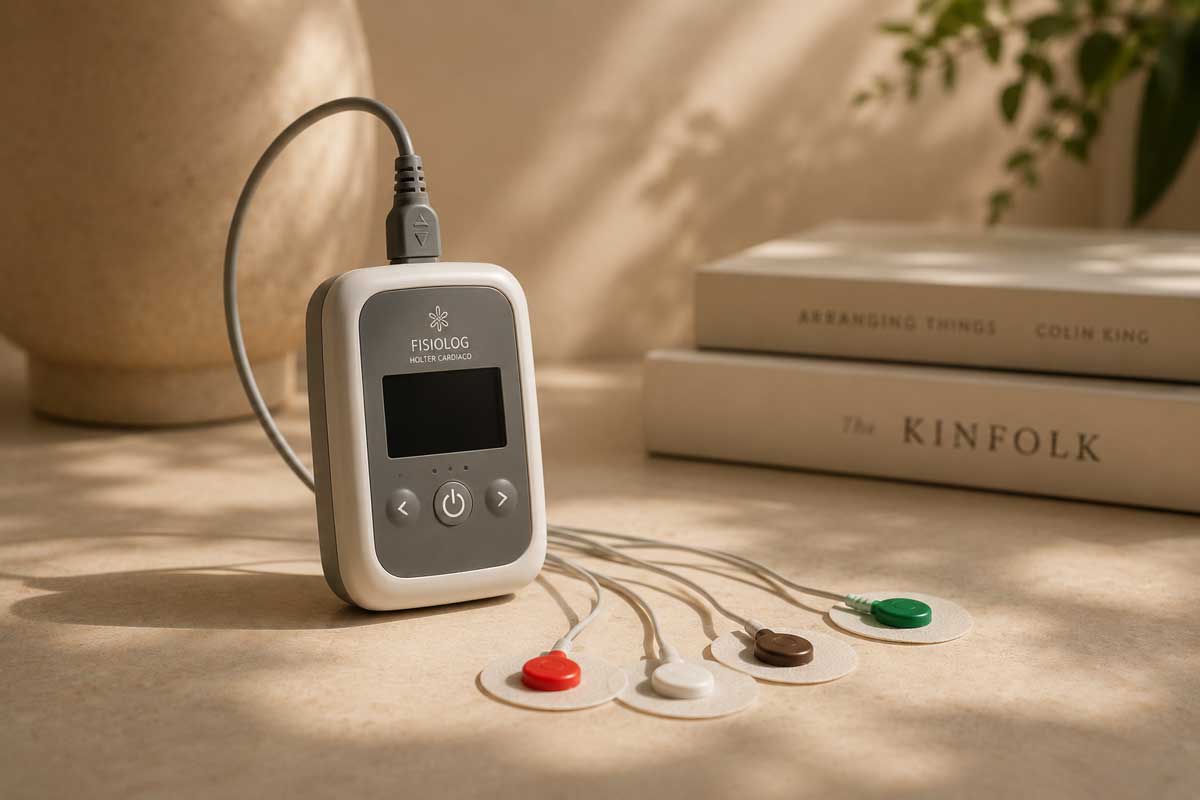 Immagine di un holter cardiaco appoggiato su un tavolo